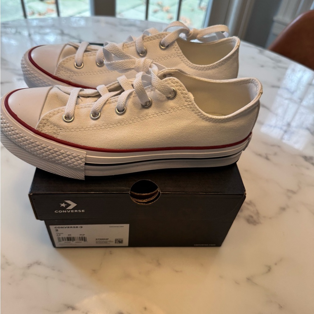Converse Kids White and Red Sneakers Brand New